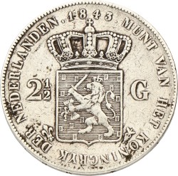 2½ Gulden. Willem II. 1843. Zeer Fraai.