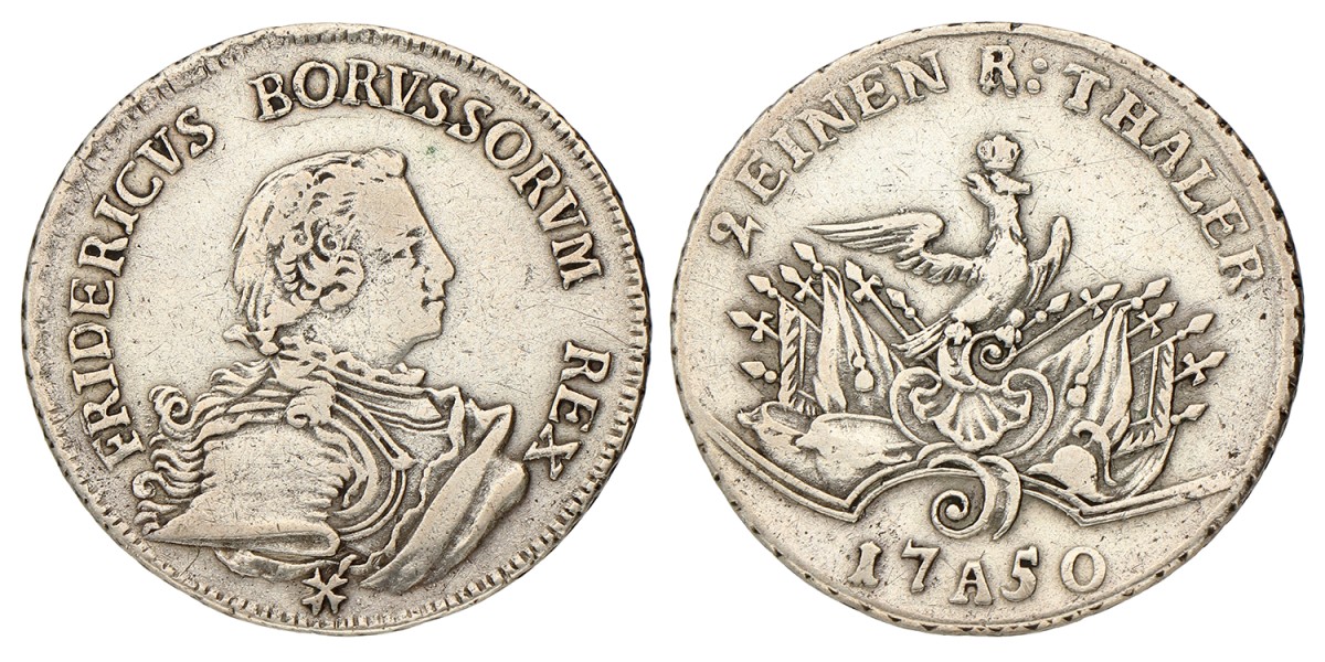 German States. Prussia. Friedrich II. ½ Thaler. 1750 A.