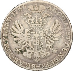 Halve Kronenthaler. Brabant. Brussel. Maria Theresia. 1766. Zeer Fraai +.