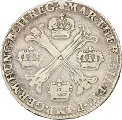 Halve Kronenthaler. Brabant. Brussel. Maria Theresia. 1766. Zeer Fraai +.