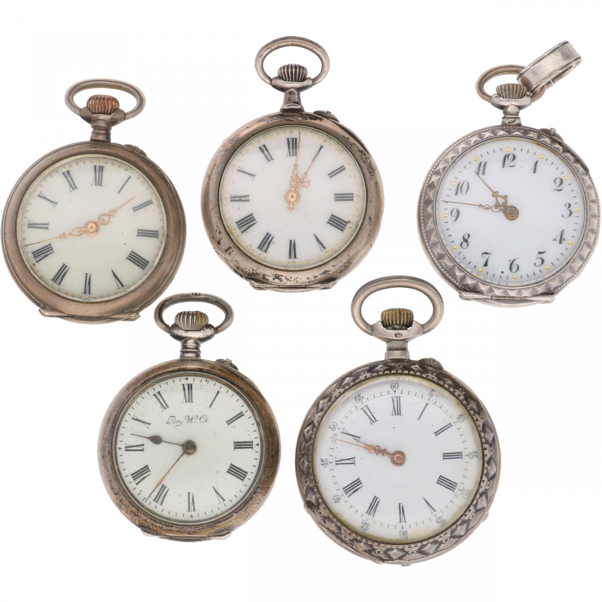 Lot (5) zakhorloges - Zilver