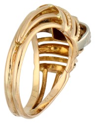 14K Geelgouden retro ring met diamant.