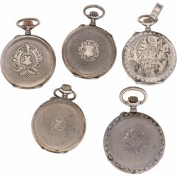 Lot (5) zakhorloges - Zilver