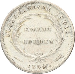 ¼ Gulden. Nederlands-Indië. Willem I. 1834/26. Prachtig.