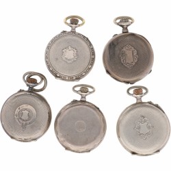 Lot (5) Zakhorloges - Zilver