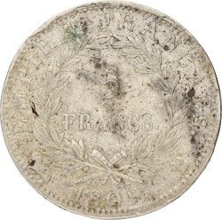 France. Empire. Napoleon. 5 Francs. 1809 B.
