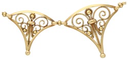 Frans Art Deco 18K geelgouden filigrain collier.