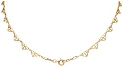 Frans Art Deco 18K geelgouden filigrain collier.