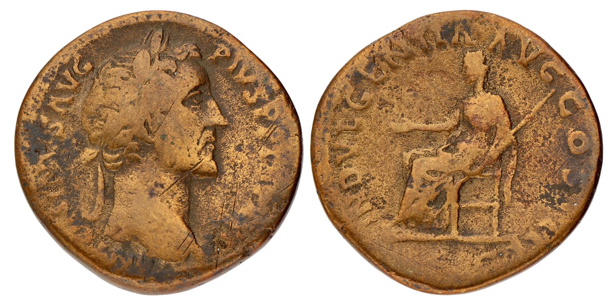 Roman Empire. Antonius Pius. Sestertius. ND (138 - 161).