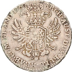 Halve kronenthaler. Brabant. Brussel. Maria Theresia. 1760. Zeer Fraai +.