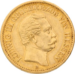 German States. Hessen. Lüdwig III. 20 Mark. 1873.
