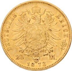 German States. Hessen. Lüdwig III. 20 Mark. 1873.