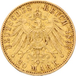 German States. Hamburg. 20 Mark. 1895 J.