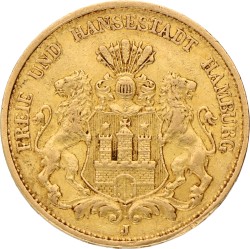 German States. Hamburg. 20 Mark. 1895 J.