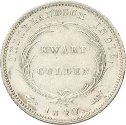 ¼ Gulden. Nederlands-Indië. Willem I. 1840. Prachtig / UNC.