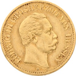 German States. Hessen. Lüdwich III. 10 Mark. 1872 H.