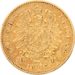 German States. Hessen. Lüdwich III. 10 Mark. 1872 H.