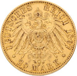 German States. Hessen. Ernst Lüdwich. 20 Mark. 1897.