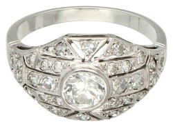 Platina ring bezet met ca. 0.95 ct. diamant.