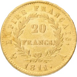 France. Empire. Napoleon. 20 Francs. 1811 A.