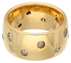 18K Geelgouden ring bezet met ca. 1.00 ct. diamant.