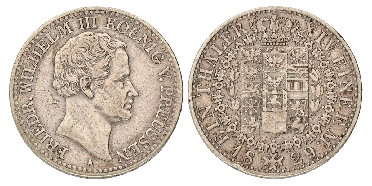 German States. Prussia. Friedrich Wilhelm III. Thaler. 1829.