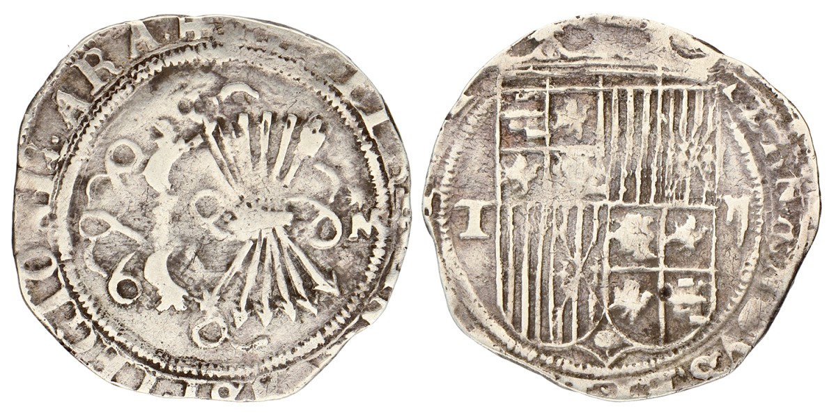 Spain. Toledo. Ferdinand & Isabella. 2 Reales. ND (1520 - 1566).