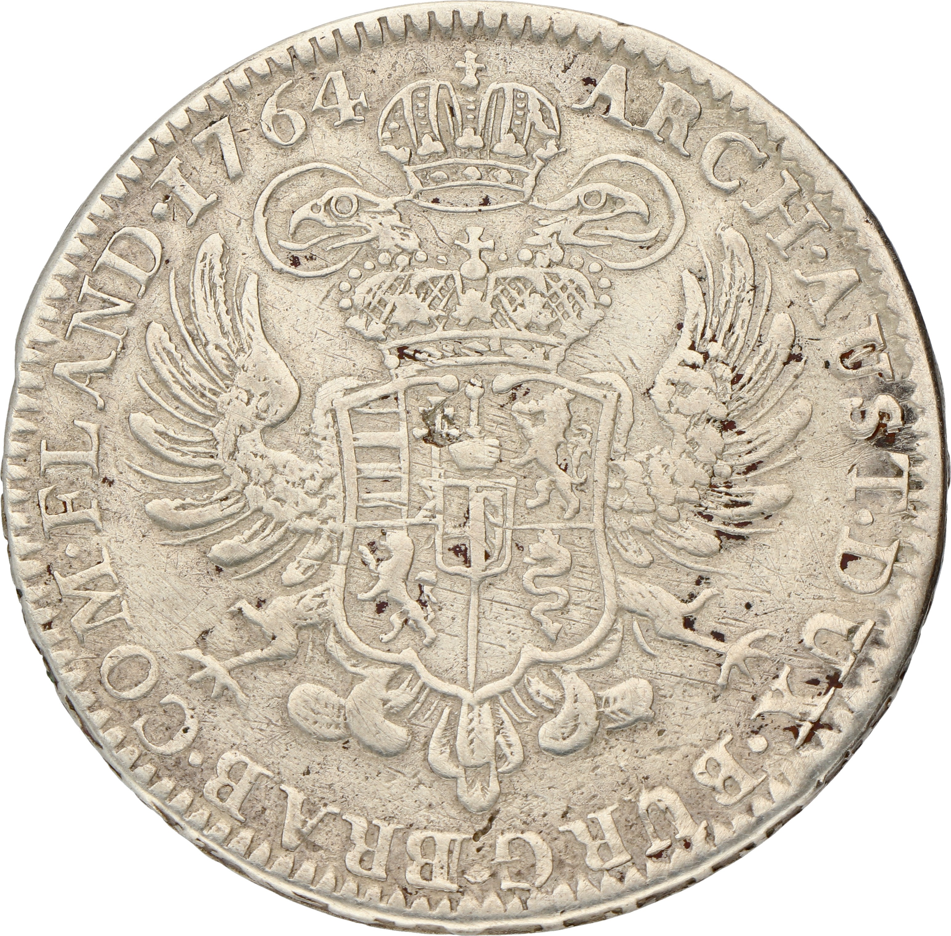 Kronenthaler. Brabant. Maria Theresia. 1764. Fraai.