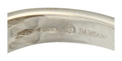 No reserve - Damiani 18K witgouden design ring met cultivé parel en diamant.