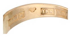 Zweedse Bengt Hallberg 18K geelgouden design ring bezet met rookkwarts.