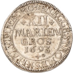 German states. Münster. Friedrich Christian von Plettenberg. 12 Mariengroschen. 1694 JO.