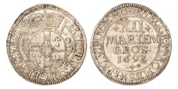 German states. Münster. Friedrich Christian von Plettenberg. 12 Mariengroschen. 1694 JO.
