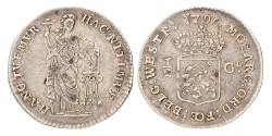 Halve Generaliteitsgulden van 10 stuiver. West-Friesland. 1796. VF 35.