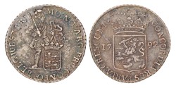 Zilveren dukaat. West-Friesland. 1792. AU 53.