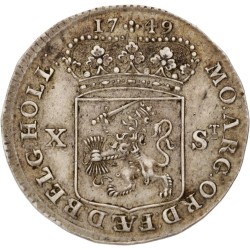 Halve generaliteitsgulden van X stuiver. Holland. 1749. AU 53.