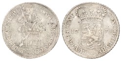 Zilveren dukaat. West-Friesland. 1775. AU details.