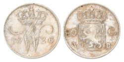 10 Cent. Willem I. 1826 B. UNC details.
