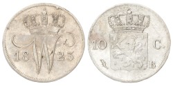10 Cent. Willem I. 1823 B. AU details.