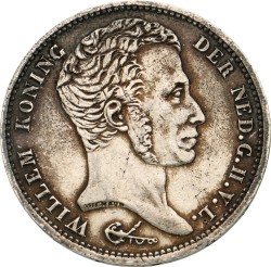 1 Gulden. Willem I. 1828 U. Zeer Fraai.