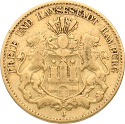 German States. Hamburg. 10 Mark. 1897 J.