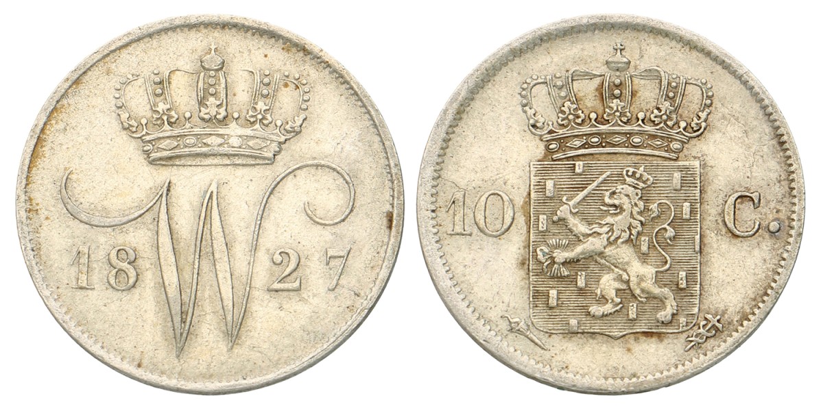 No reserve - 10 Cent. Willem I. 1827 U. Prachtig -.