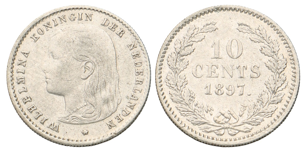 No reserve - 10 Cent. Wilhelmina. 1897. Zeer Fraai / Prachtig.