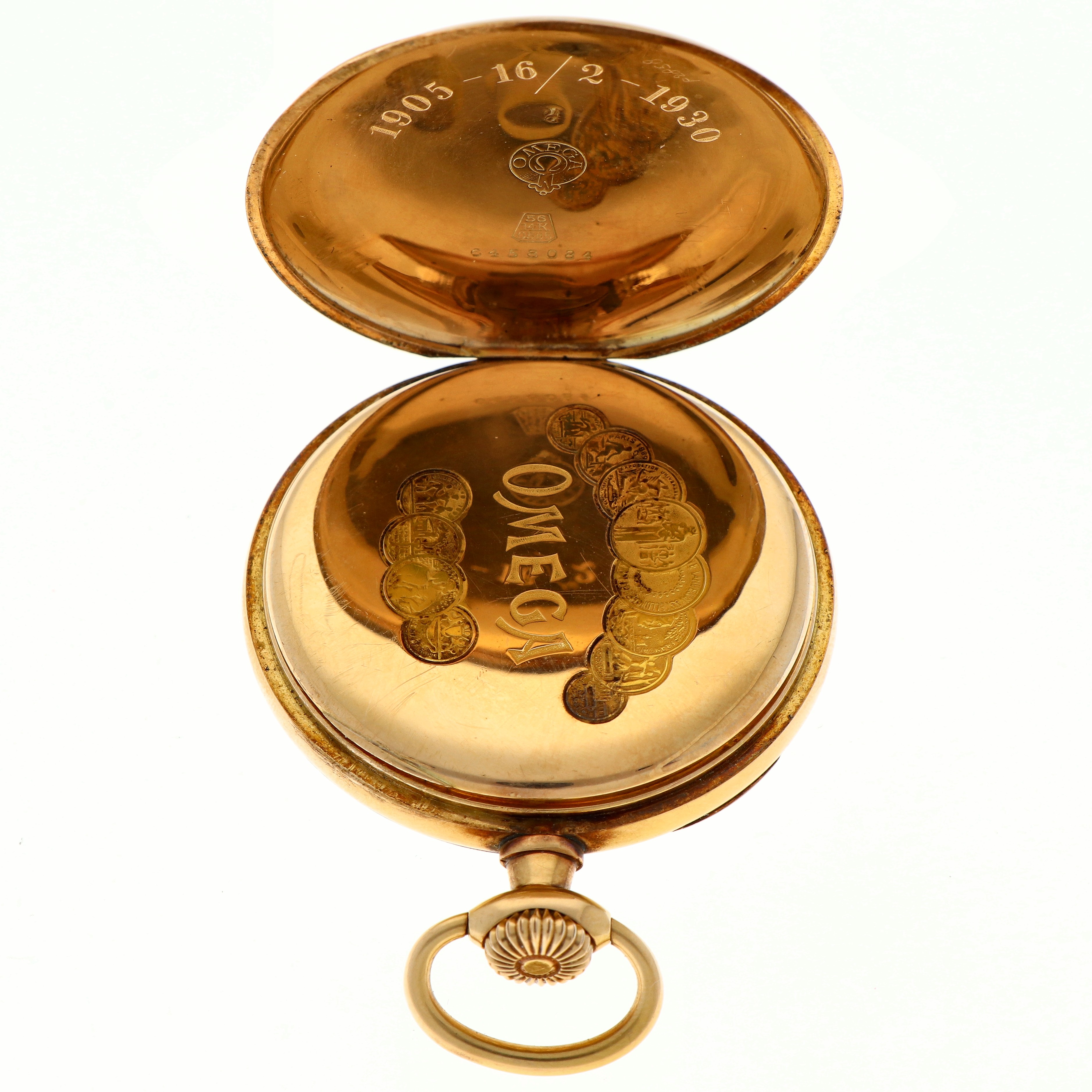 No Reserve - Omega 14K. - Heren zakhorloge-  ca. 1916.