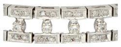 14K Witgouden tennisarmband bezet met ca. 2.4 ct. diamant.