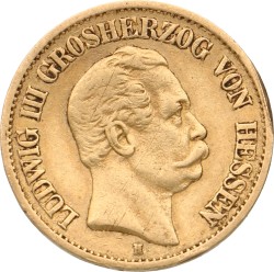 German States. Hessen. Ludwig III. 10 Mark. 1876 H.
