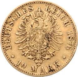 German States. Hessen. Ludwig III. 10 Mark. 1876 H.