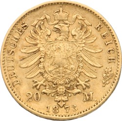 German States. Hessen. Ludwig III. 20 Mark. 1873 H.