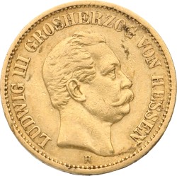 German States. Hessen. Ludwig III. 20 Mark. 1873 H.