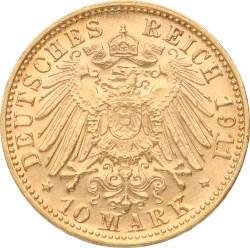 German States. Bavaria. Otto. 10 Mark. 1911 D.