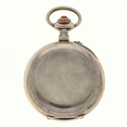 Breveté SGDG - zilveren kast - Heren zakhorloge met stopwatch functie.